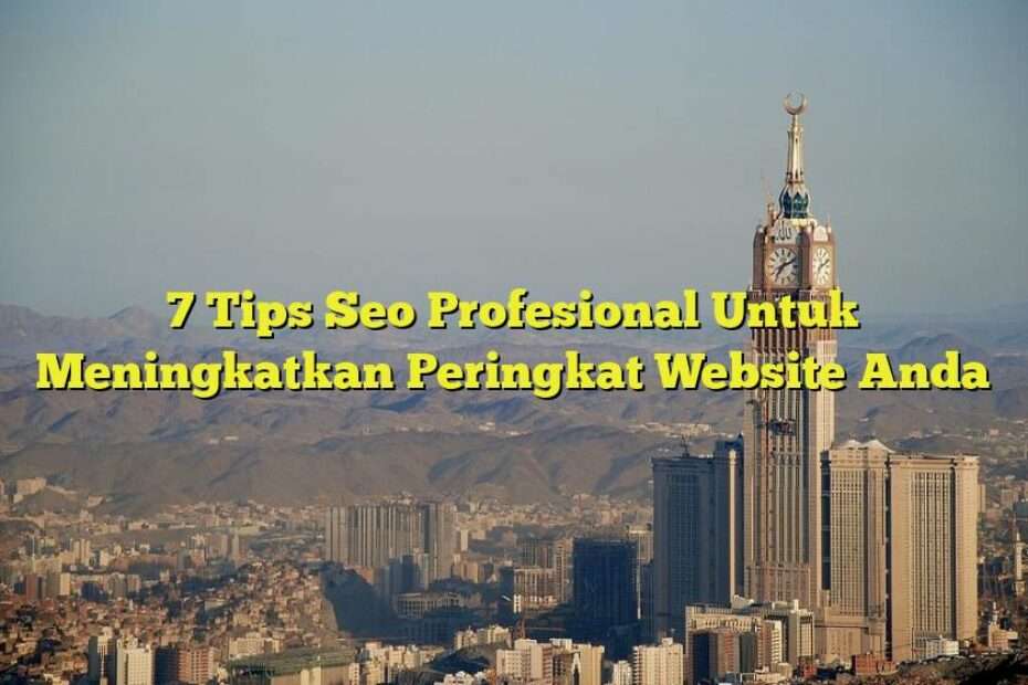 7 Tips Seo Profesional Untuk Meningkatkan Peringkat Website Anda